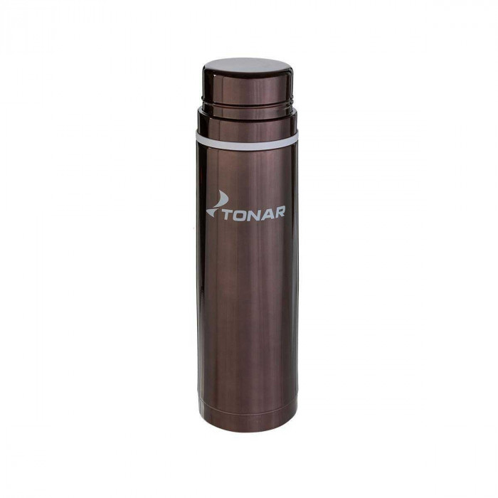 Термос TONAR коричневый 1литр (2 крышки-кружки) (HS.TM-035)