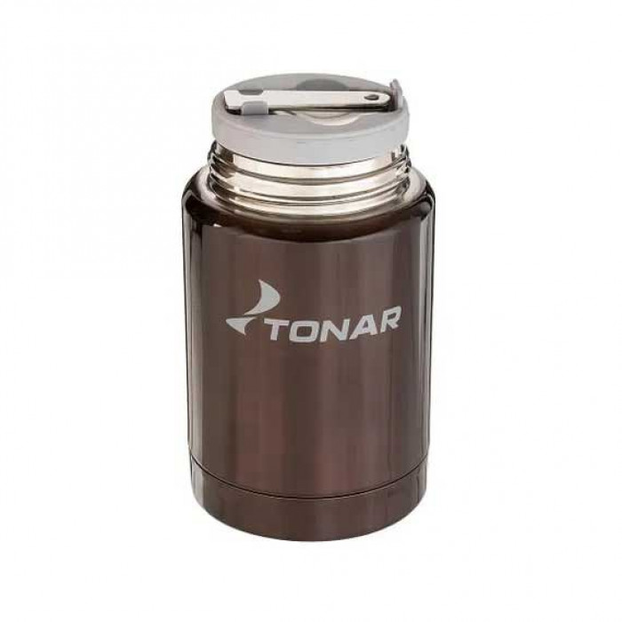 Термос ТОНАР TONAR коричневый 500ML с ложкой широкое горло HS.TM-036