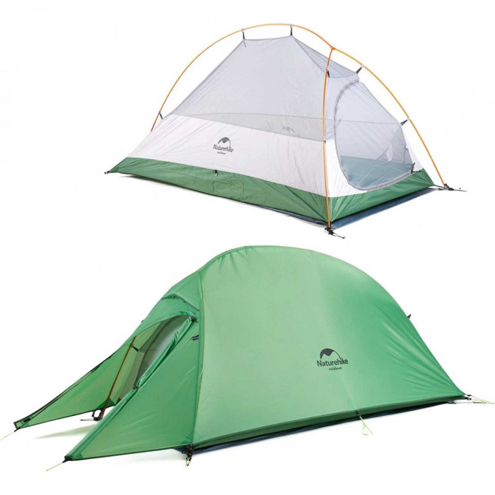 Палатка 2-местная Naturehike Cloud up NH17T001-T сверхлегкая + коврик 20D, зеленый