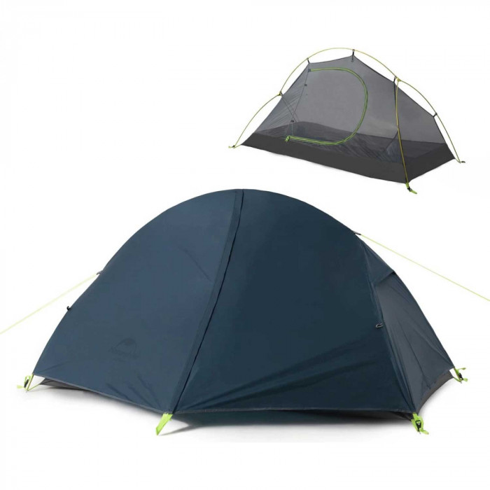 Палатка 1-местная Naturehike сверхлегкая + коврик NH18A095-D, 20D, синий