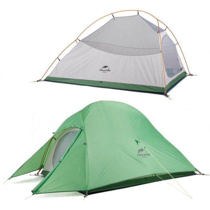 Палатка 1-местная Naturehike сверхлегкая Сloud up NH18T010-T сверхлегкая + коврик 20D, зеленый