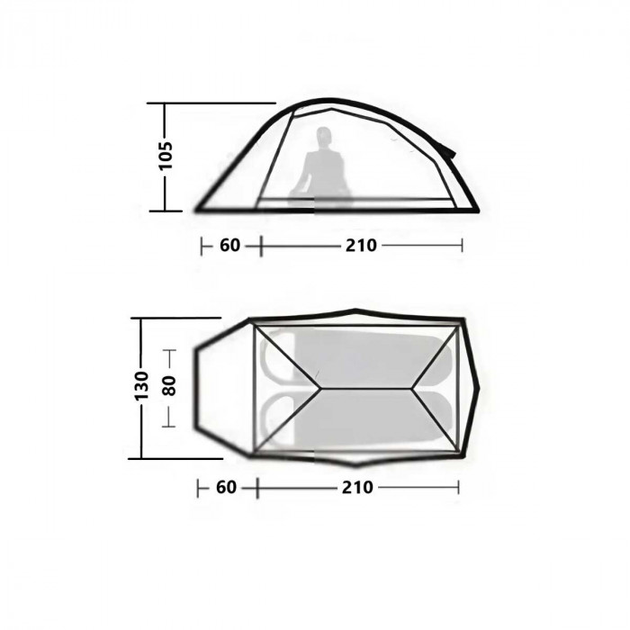 Палатка 2-местная Naturehike Cloud up Pro CNK2350WS020 светло-серая