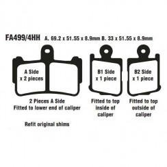 Тормозные колодки синтетические EBC FA499/4HH