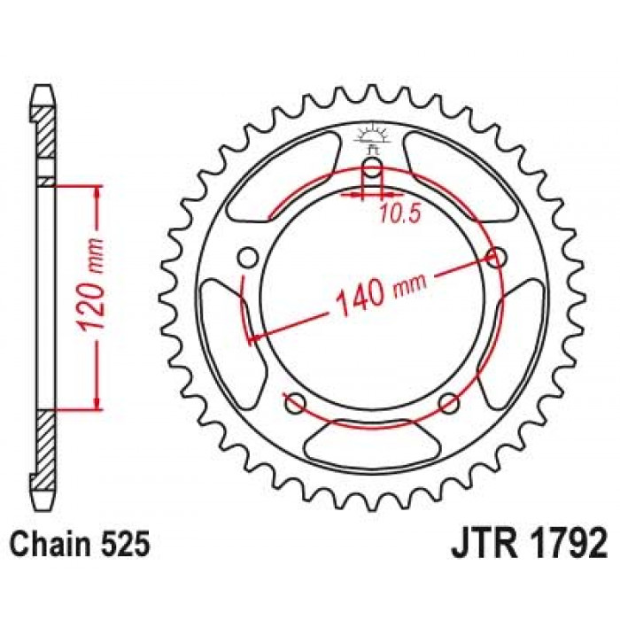 Звезда цепного привода JT JTR1792.48ZBK