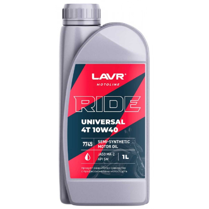 Моторное масло LAVR RIDE UNIVERSAL 4T 10W-40 SM 1л
