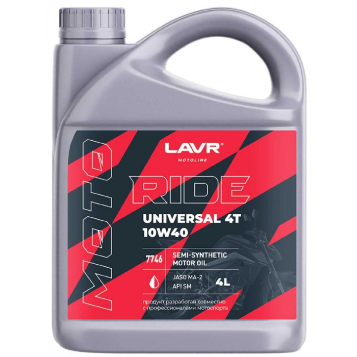Моторное масло LAVR RIDE UNIVERSAL 4T 10W-40 SM 4л