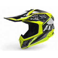 Мотошлем AiM RH855 Carbon TERRAIN, глянцевый, чёрный, жёлтый, XS