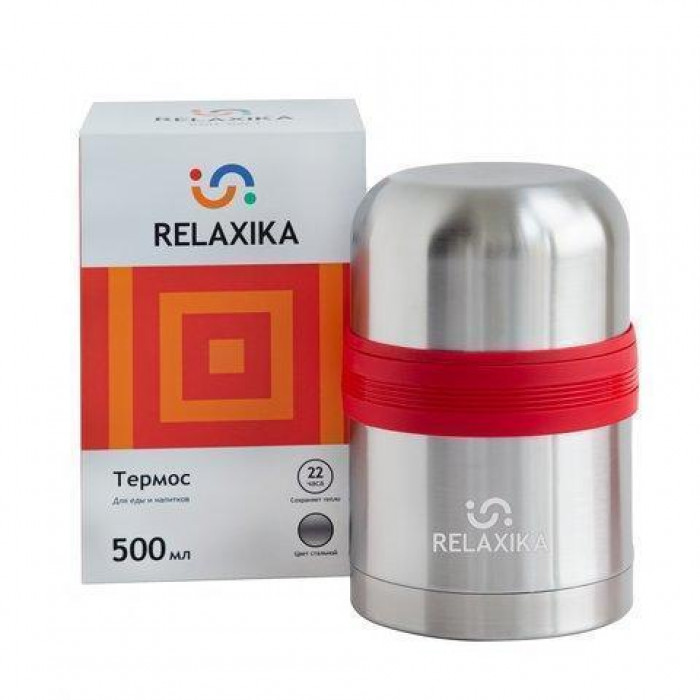 Термос универсальный Relaxika, стальной для еды и напитков 0,5 литра