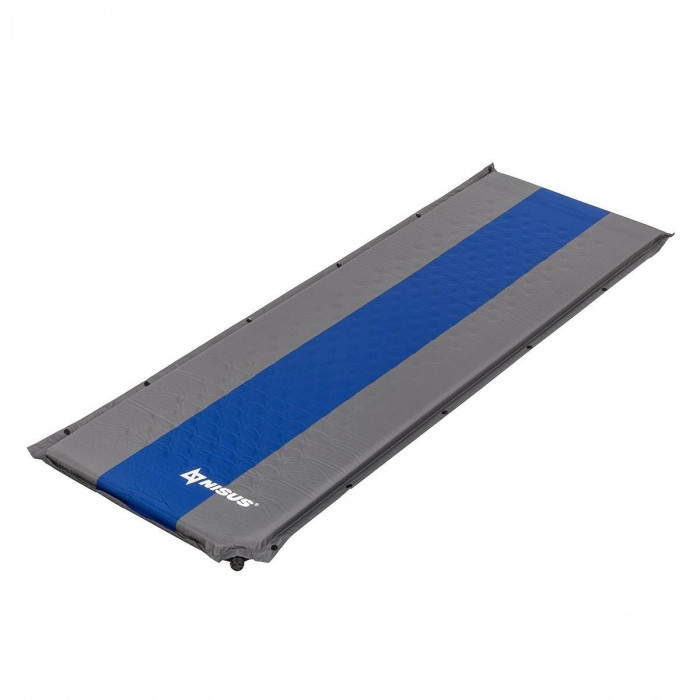 Коврик самонадувающийся 190x65x5 серый,голубой NISUS N-005-GB