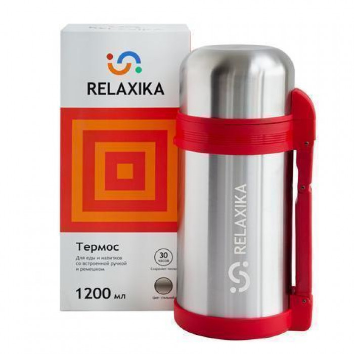 Термос универсальный Relaxika, стальной для еды и напитков 1,2 литра