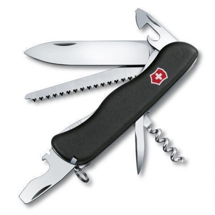 Нож Victorinox Forester, мм, функций, с фиксатором лезвия, черный