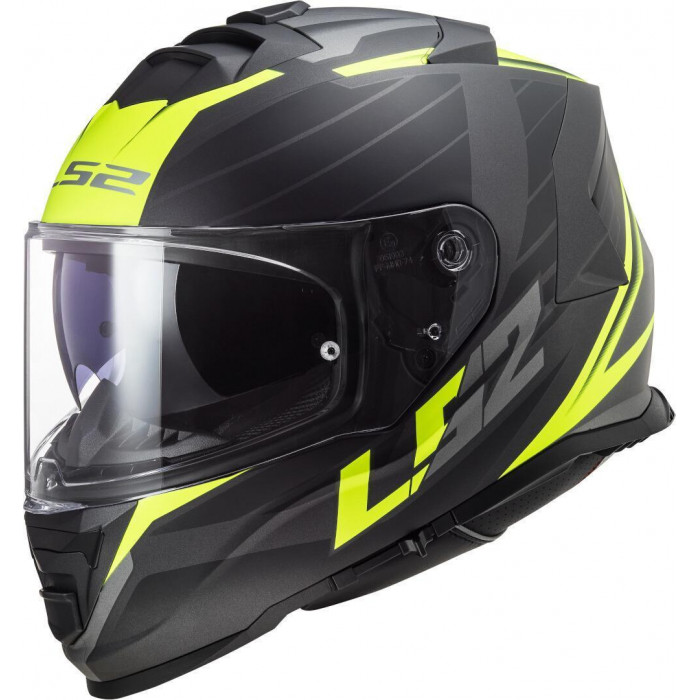 Мотошлем FF800 STORM NERVE LS2 черно-желтый, 2XL