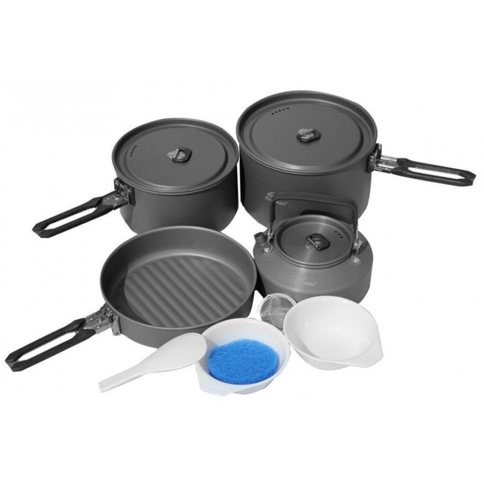 Набор портативной посуды Fire-Maple FEAST из алюминия на 4-5 персон, FEAST, чёрный, чёрный, чёрный
