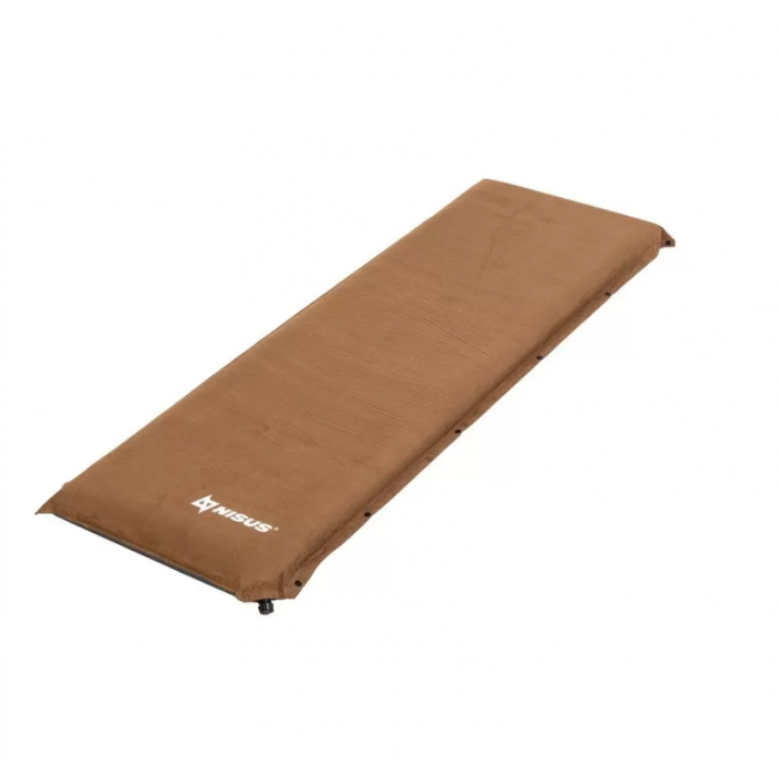 Коврик самонадув. 190x65x10 флок коричневый NISUS N-010-B