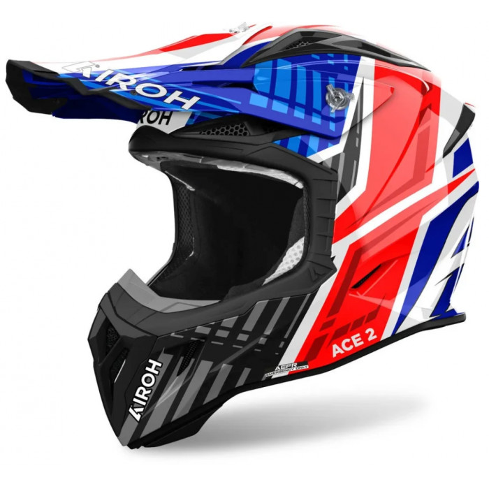 Мотошлем Airoh AVIATOR ACE PROUD, Glossy, синий, красный, XL