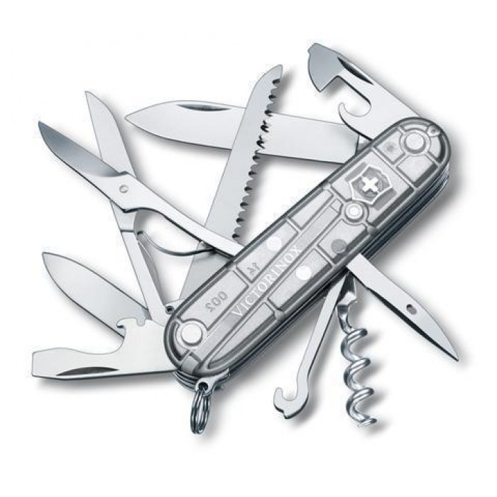 Нож Victorinox Huntsman, мм, функций, полупрозрачный серебристый