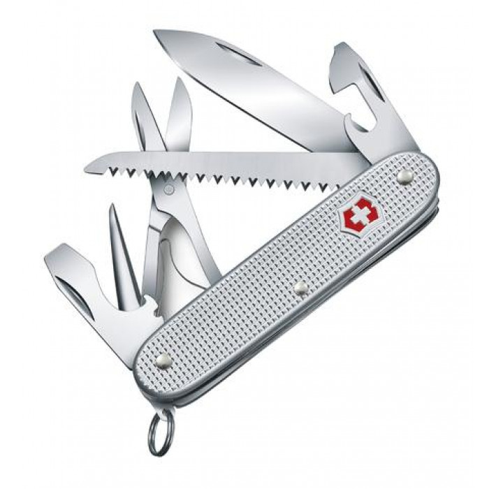 Нож Victorinox Farmer Alox, мм, функций, алюминиевая рукоять, серебристый