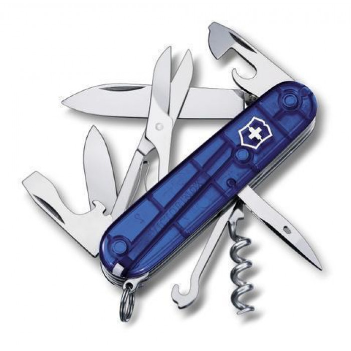 Нож Victorinox Climber, мм, функций, полупрозрачный синий