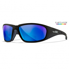 Очки защитные WILEY X Wiley WX Boss, (Оправа: Mate Чёрный, Lens: Polarized - Синий Mirror)