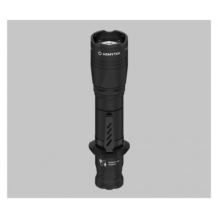 Фонарь тактический Armytek Dobermann Pro Magnet USB, холодный свет, ремешок, чехол, аккумулятор F07501C