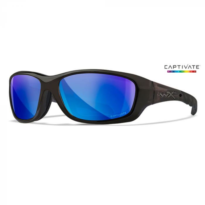Очки защитные WILEY X Wiley WX Gravity, (Оправа: Crystal Чёрный, Lens: Polarized - Синий Mirror)