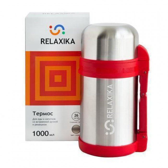 Термос универсальный Relaxika, стальной для еды и напитков литр
