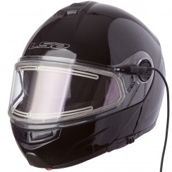 Мотошлем FF325 STROBE ELECTRIC SNOW Solid снегоходный LS2 черный, глянцевый, M